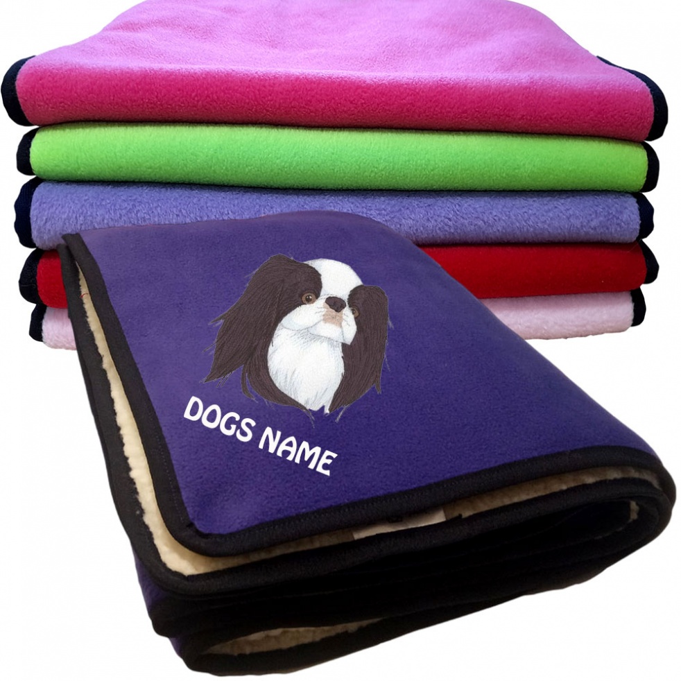 Japanese Chin Personalised Dog Blankets  -  Design DG0595