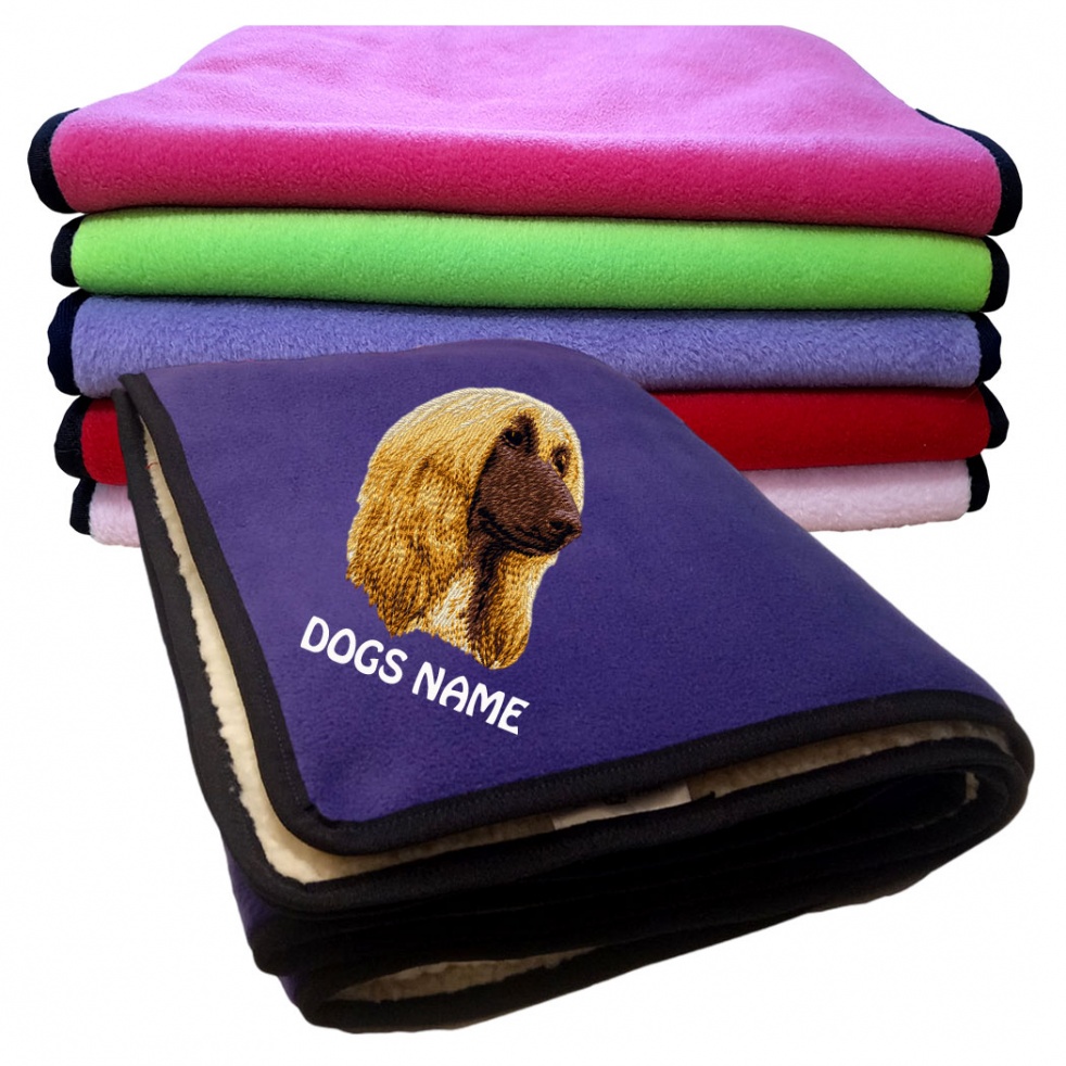 Afghan Hound Personalised Luxury Fleece Dog Blankets Plain Colours