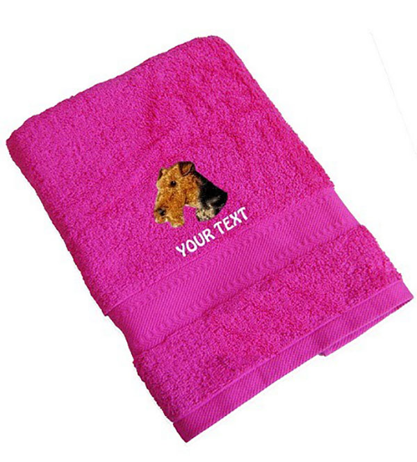 Airedale Terrier Personalised Dog Towels Standard Range - Face Cloth