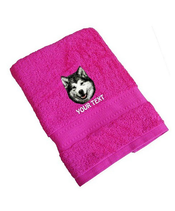 Alaskan Malamute Personalised Dog Towels Standard Range - Bath Towel
