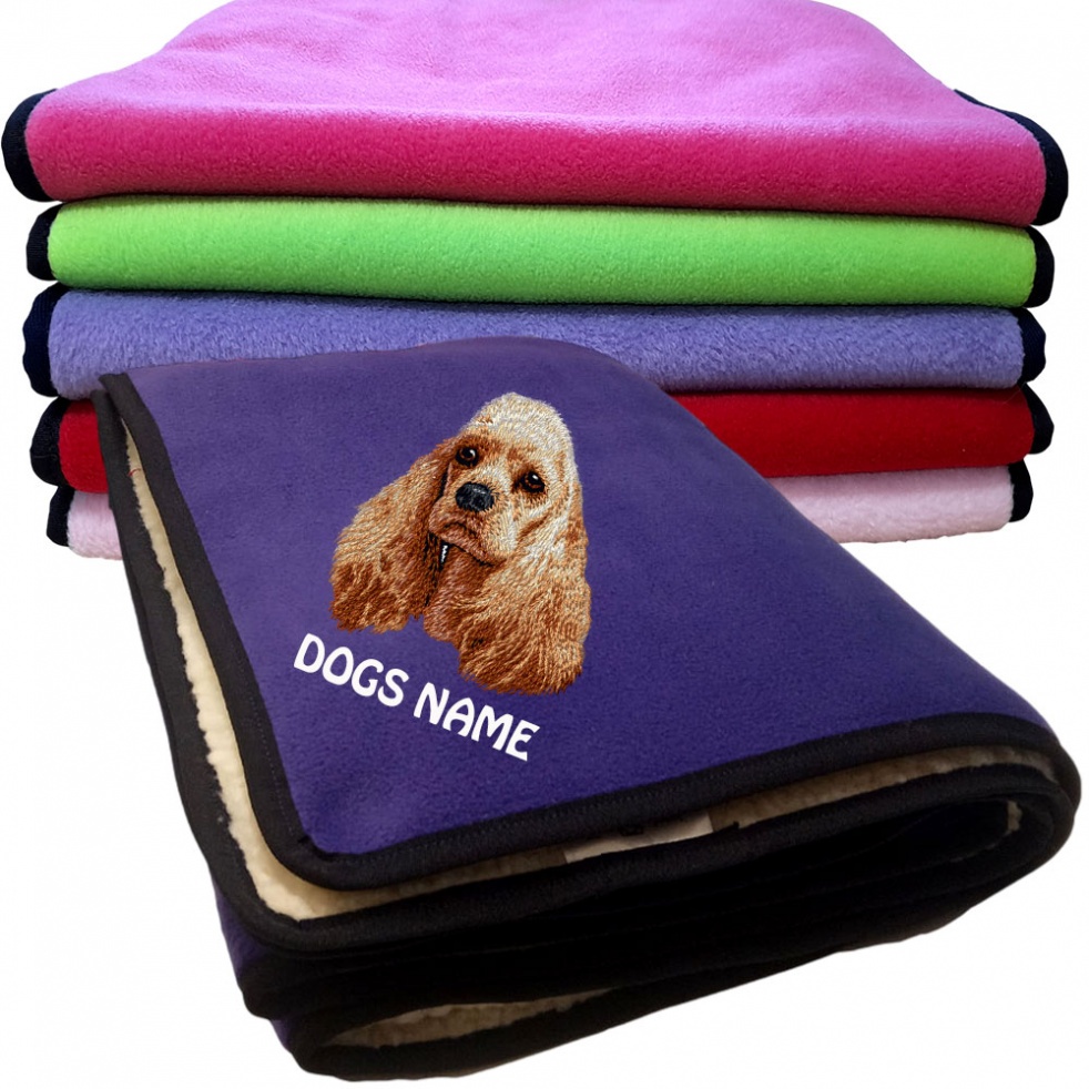 American Cocker Spaniel Personalised Dog Blankets  -  Design D20