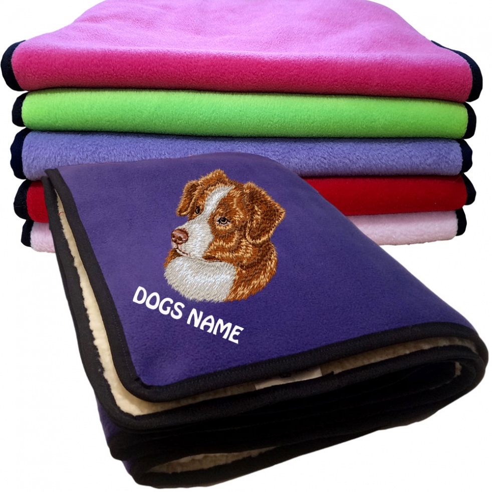 Australian Shepherd Personalised Dog Blankets  -  Design DV600