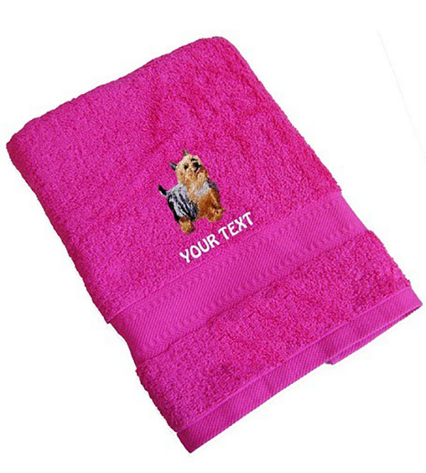 Australian Silky Terrier Personalised Dog Towels Standard Range - Beach Towel