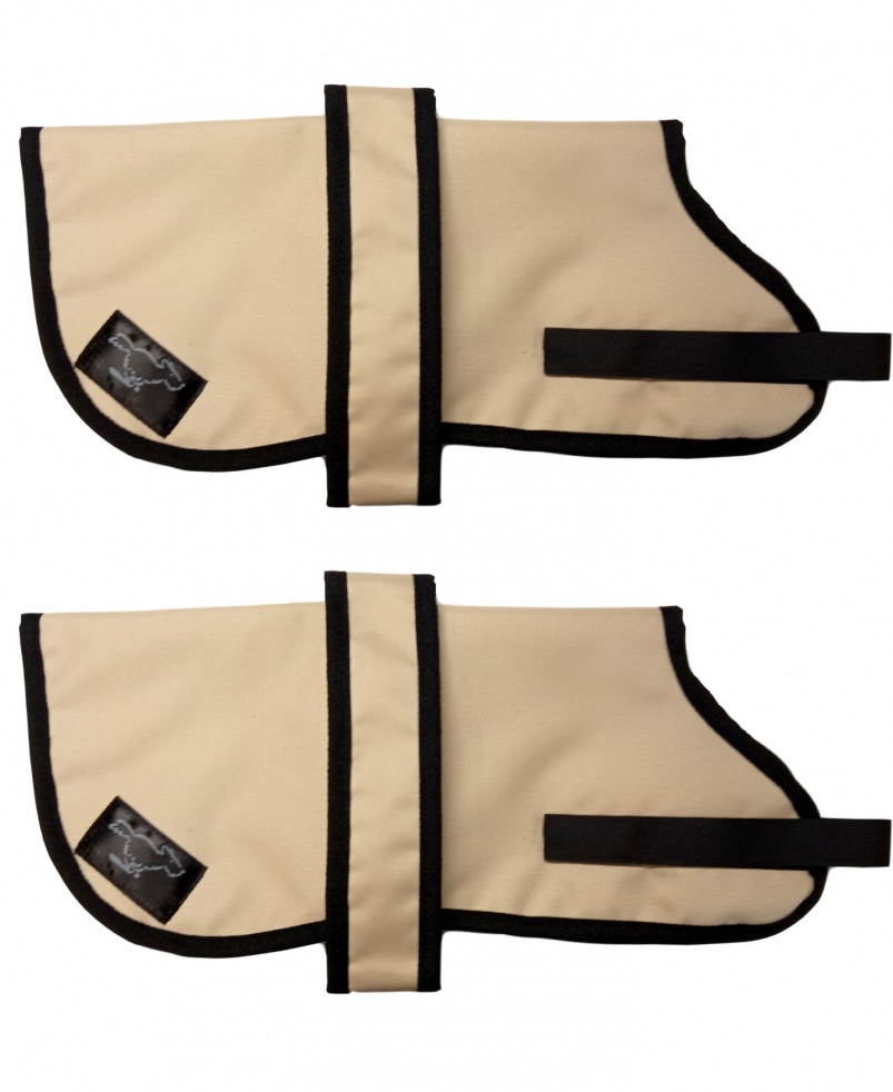 Bearded Collie Personalised Waterproof Dog Coats | Beige