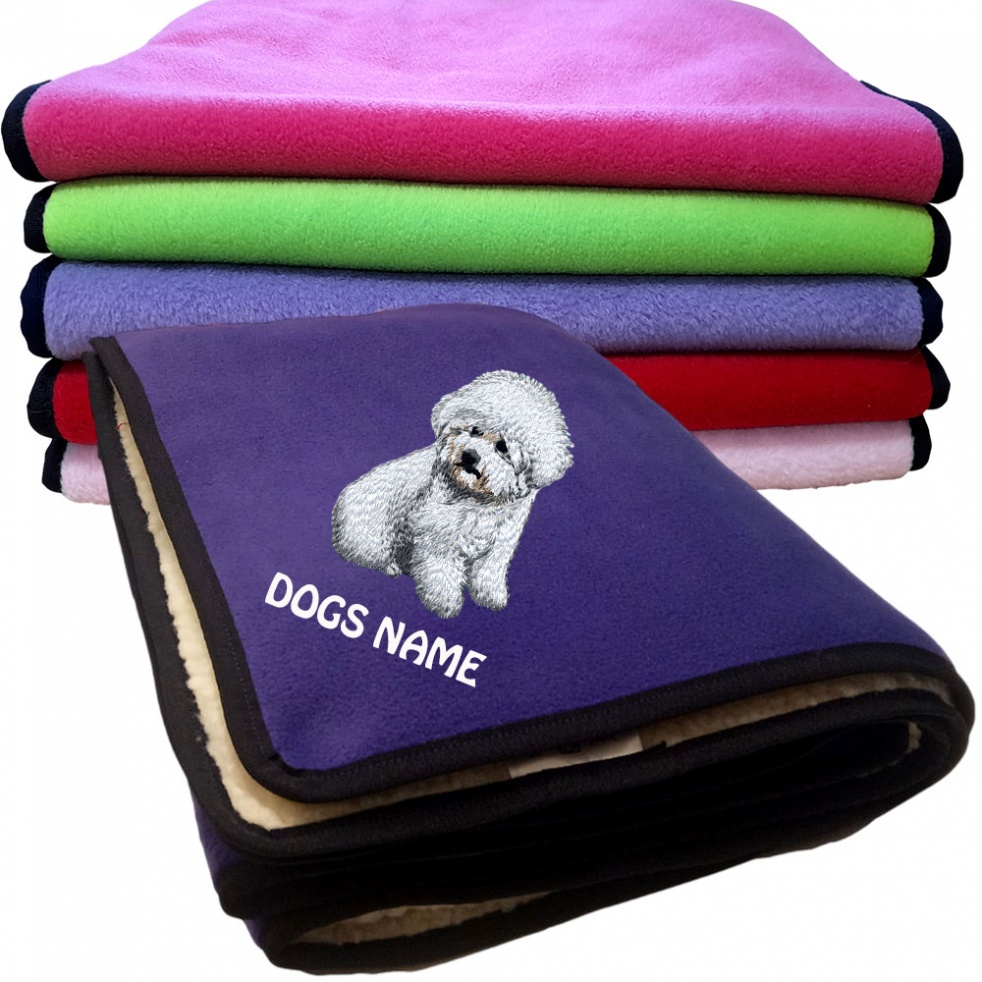 Bichon Frise Personalised Dog Blankets  -  Design DJ788