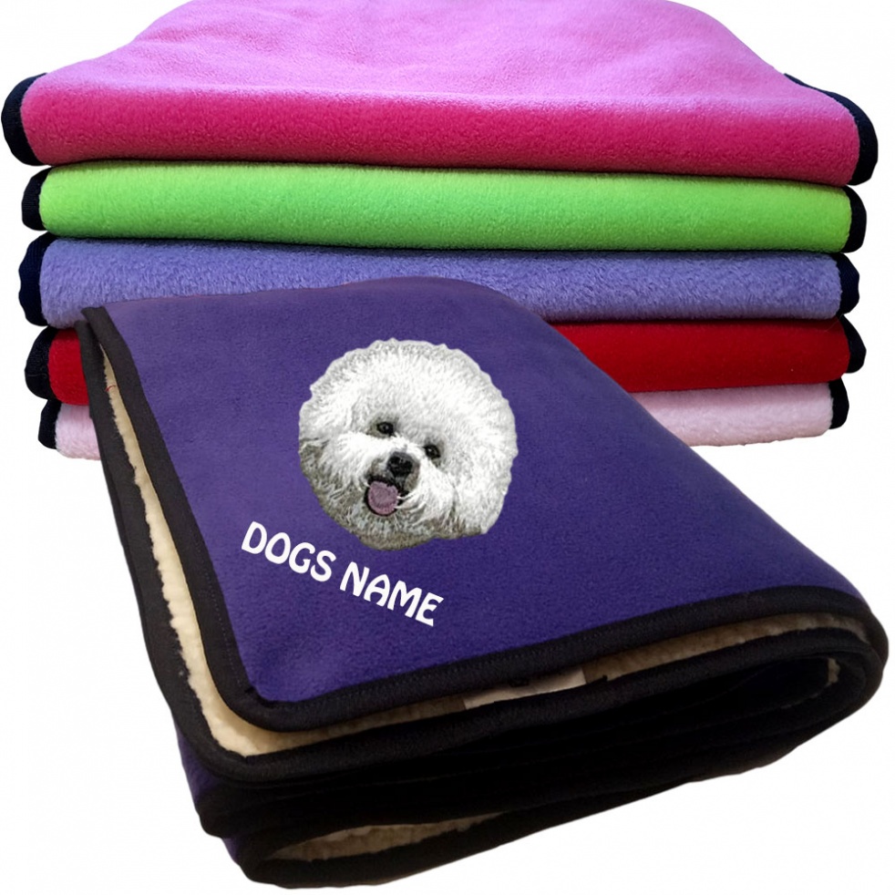 Bichon Frise Personalised Dog Blankets  -  Design DM406