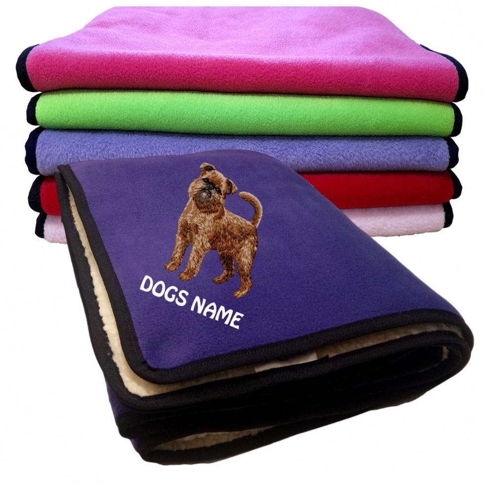Brussels Griffon Personalised Luxury Fleece Dog Blankets Plain Colours