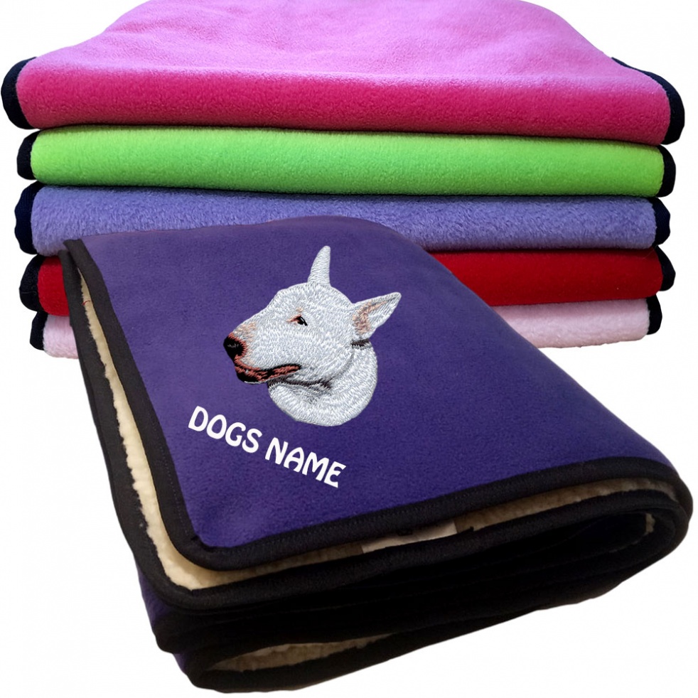 Bull Terrier Personalised Dog Blankets  -  Design D88