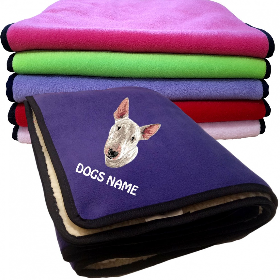 Bull Terrier Personalised Dog Blankets  -  Design DD152