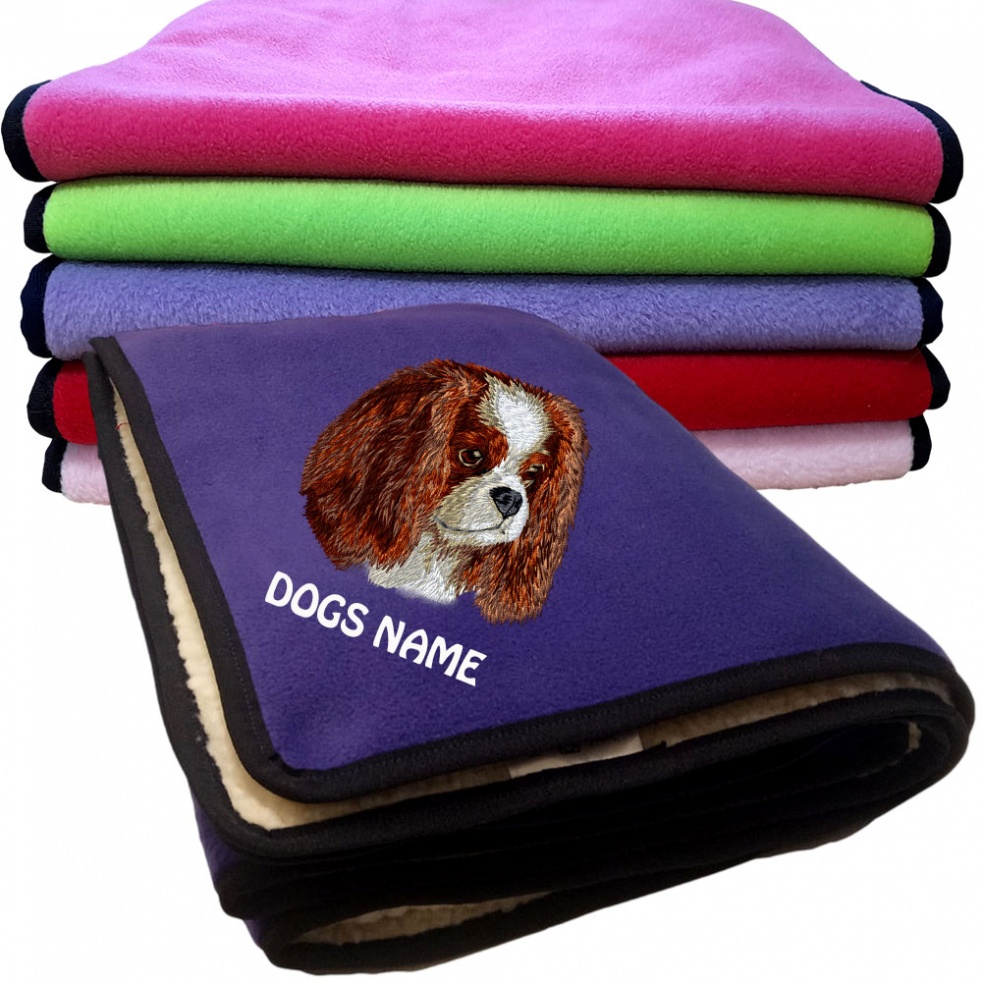 Cavalier King Charles Spaniel Personalised Dog Blankets  -  Design DJ549