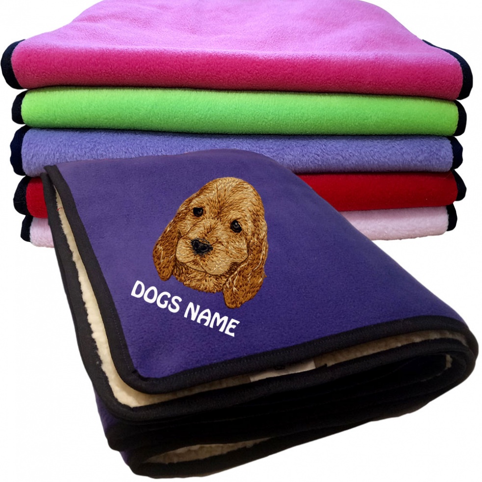 Cocker Spaniel Personalised Dog Blankets  -  Design DV257