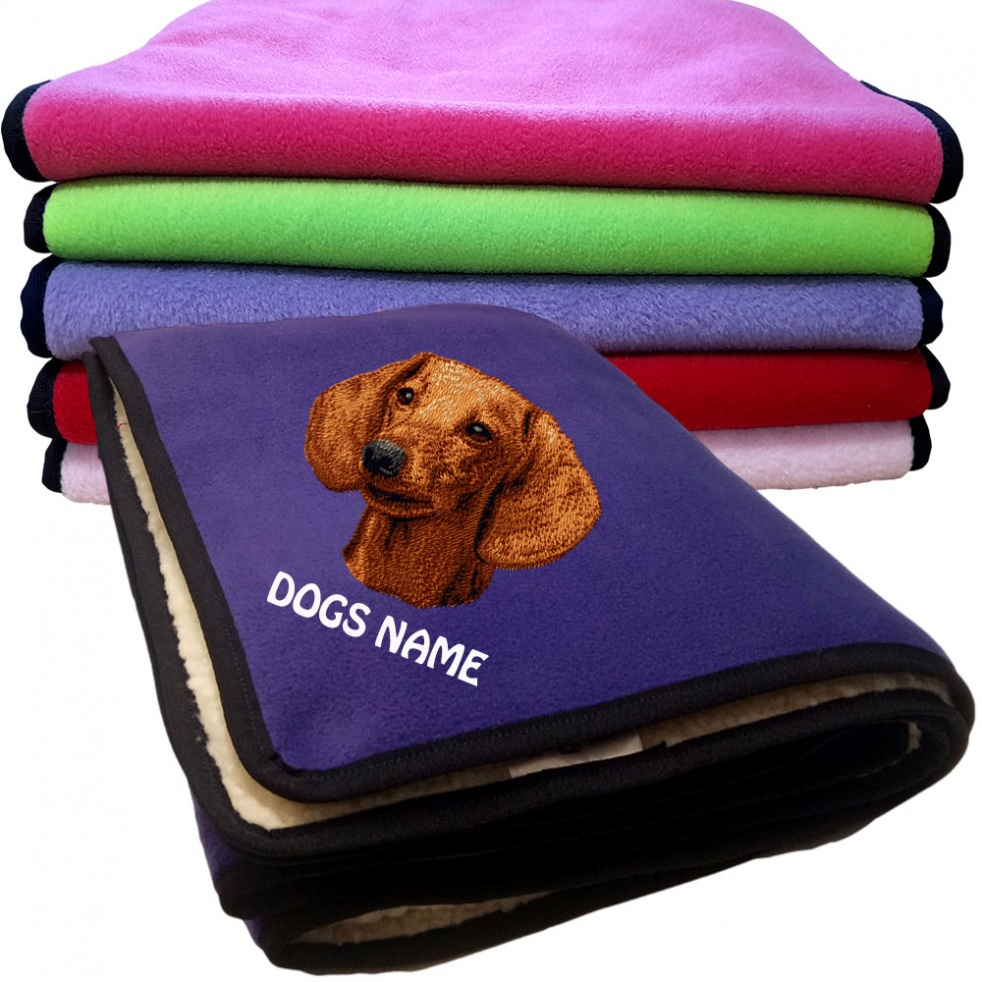 Dachshund Personalised Dog Blankets  -  Design D29