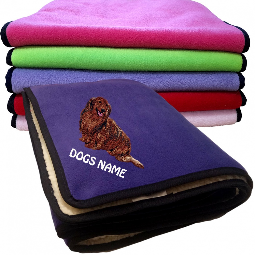 Dachshund Personalised Dog Blankets  -  Design DJ669