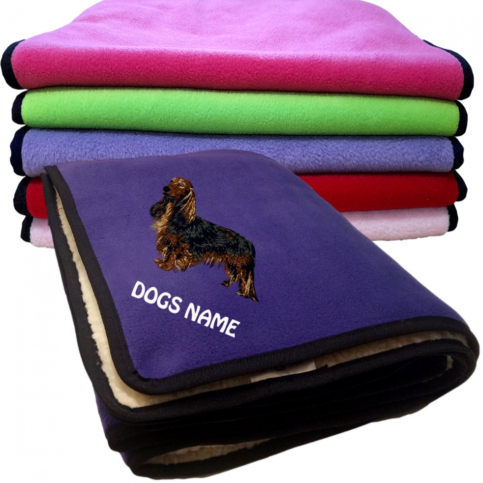 Dachshund Personalised Dog Blankets  -  Design DN694