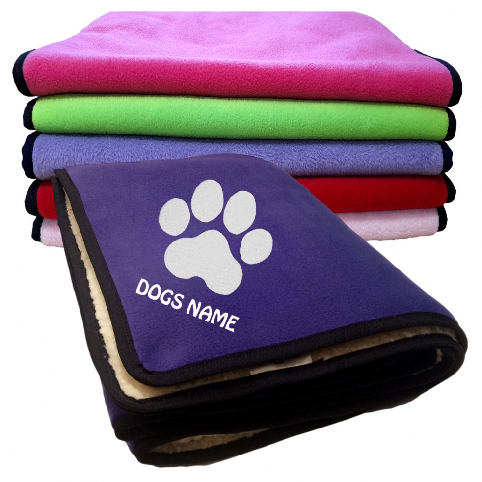 Personalised Dog Blankets | Single Paw Print Design