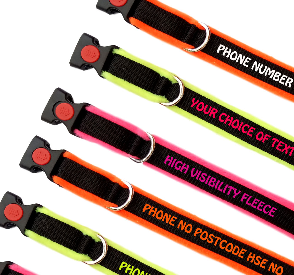 Discounted High Visibility Fleece Lined Dog Collar - Bulk Orders