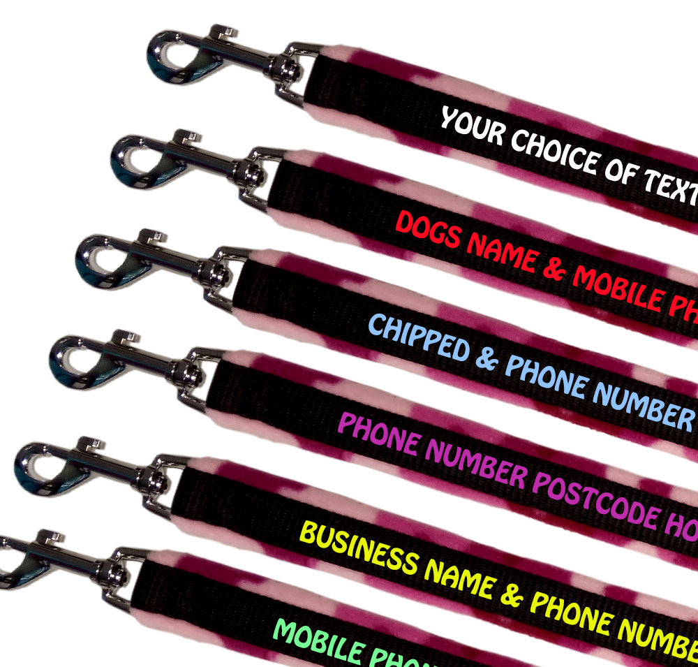 Embroidered Dog Leads Fleece Lined - Pink Camouflage