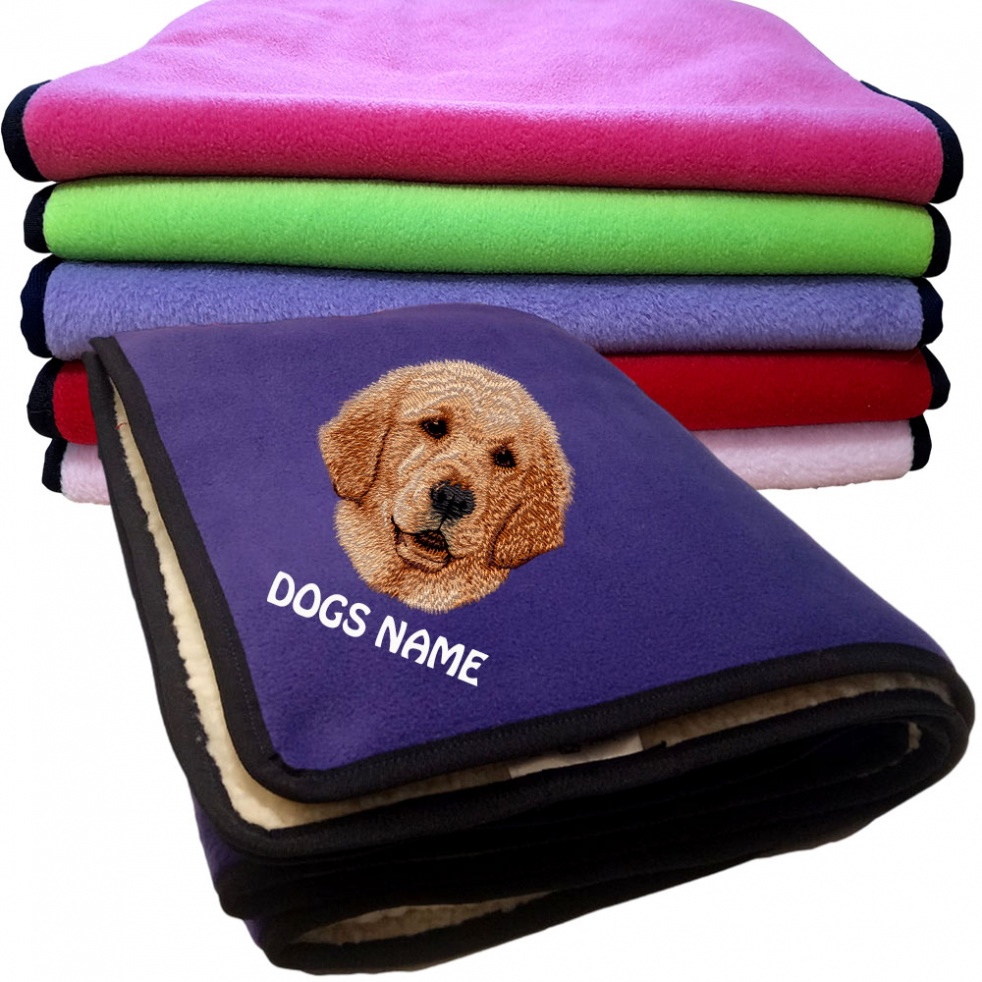 Golden Retriever Personalised Dog Blankets  -  Design D60