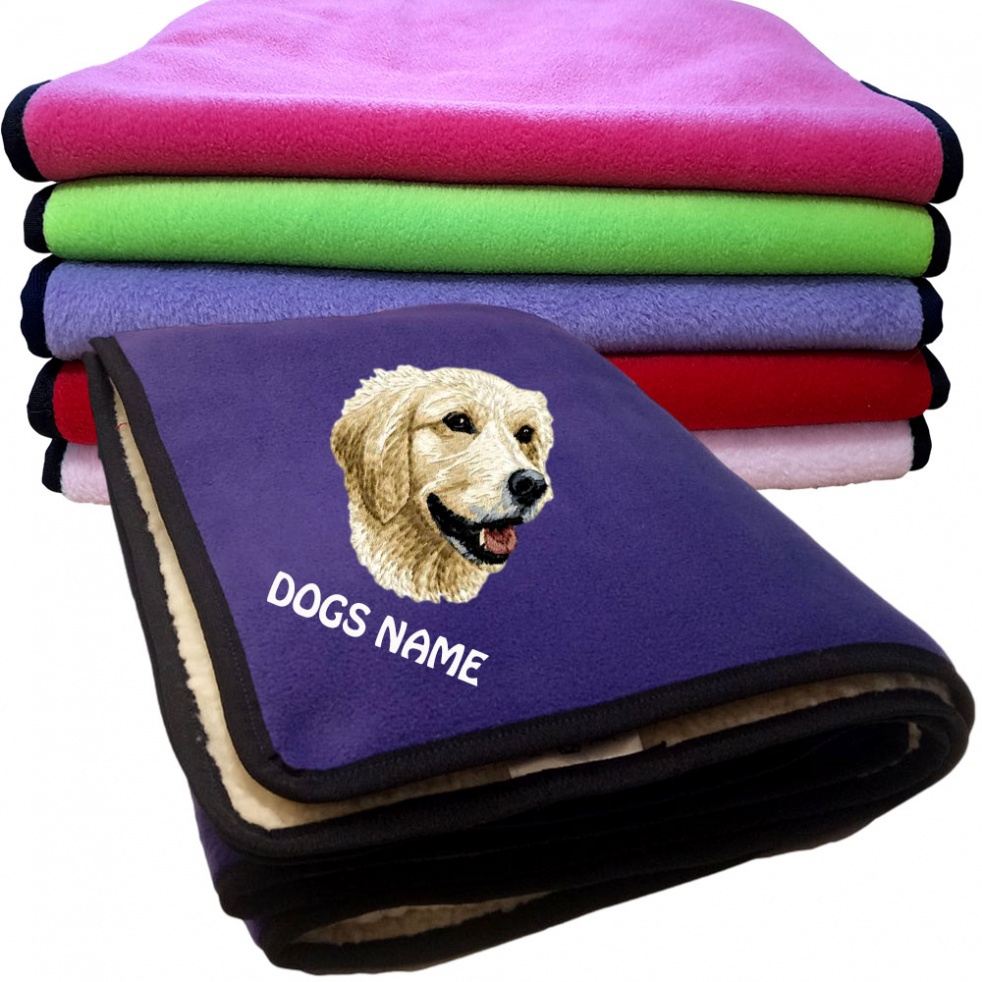 Golden Retriever Personalised Dog Blankets  -  Design DD48