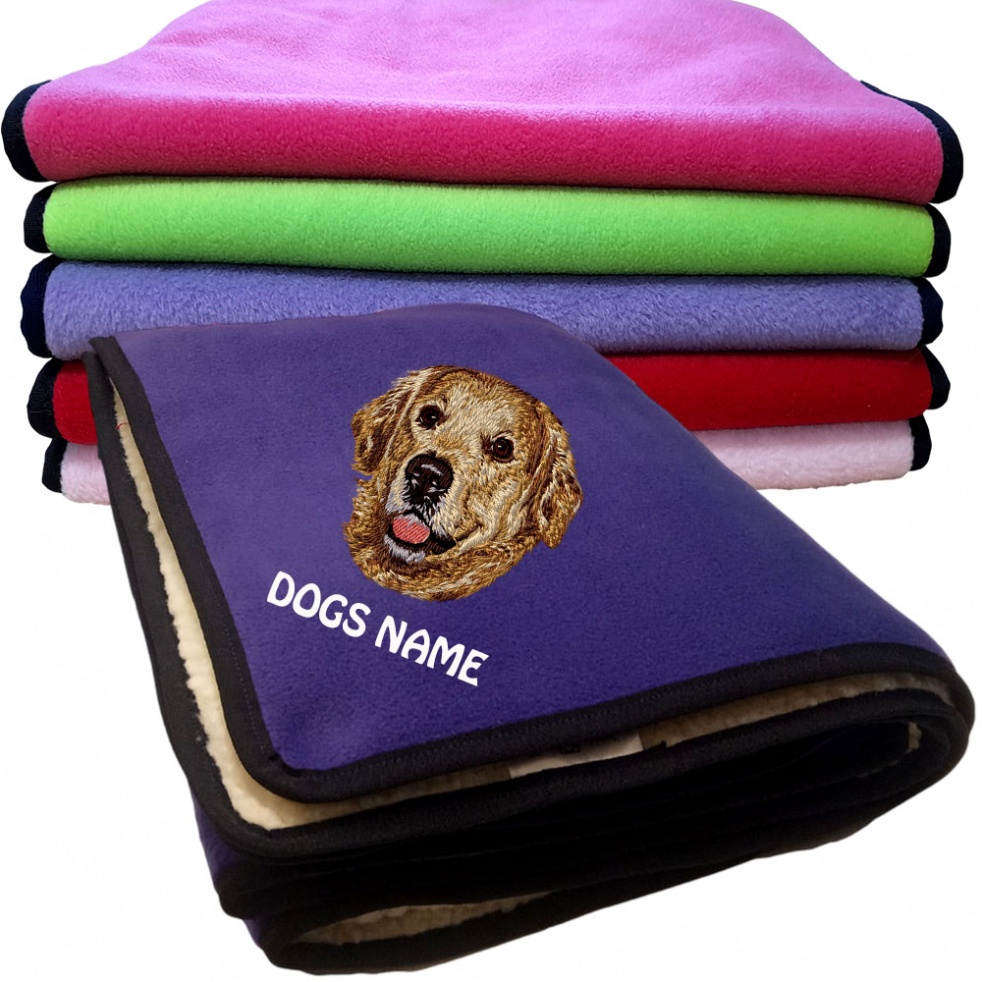 Golden Retriever Personalised Dog Blankets  -  Design DN622