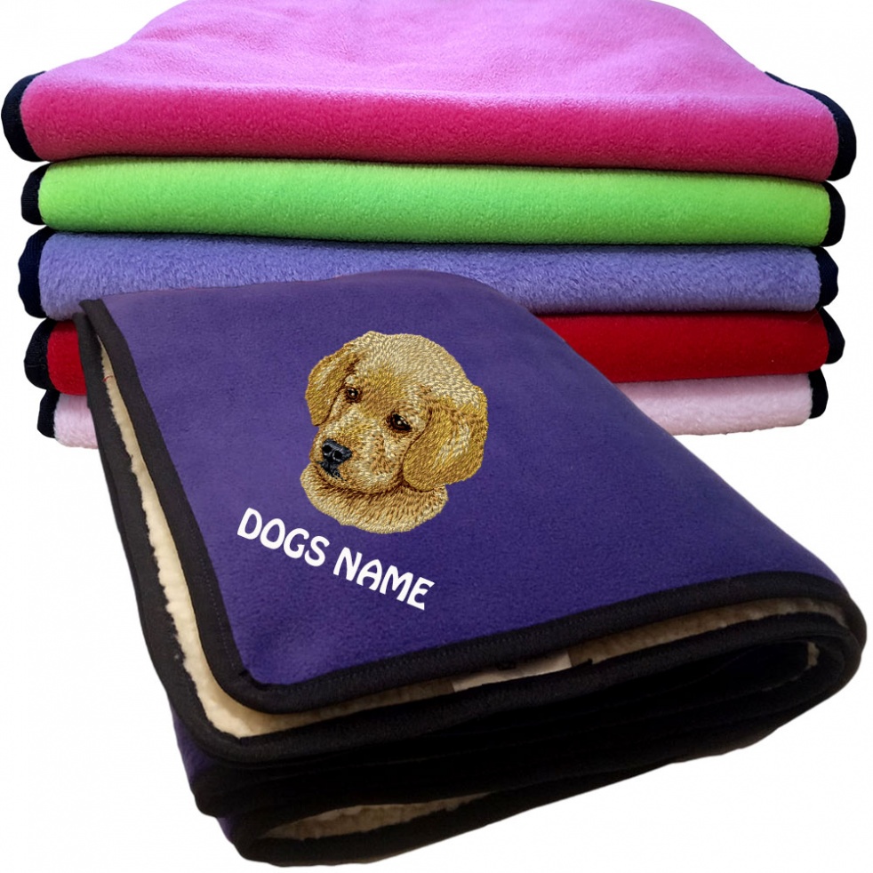 Golden Retriever Personalised Dog Blankets  -  Design DV497