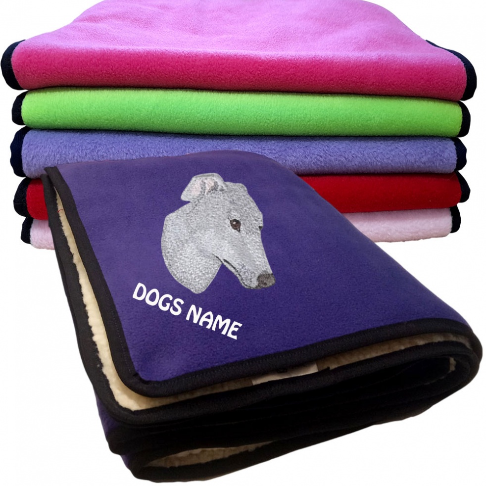Greyhound Personalised Dog Blankets  -  Design DG0711