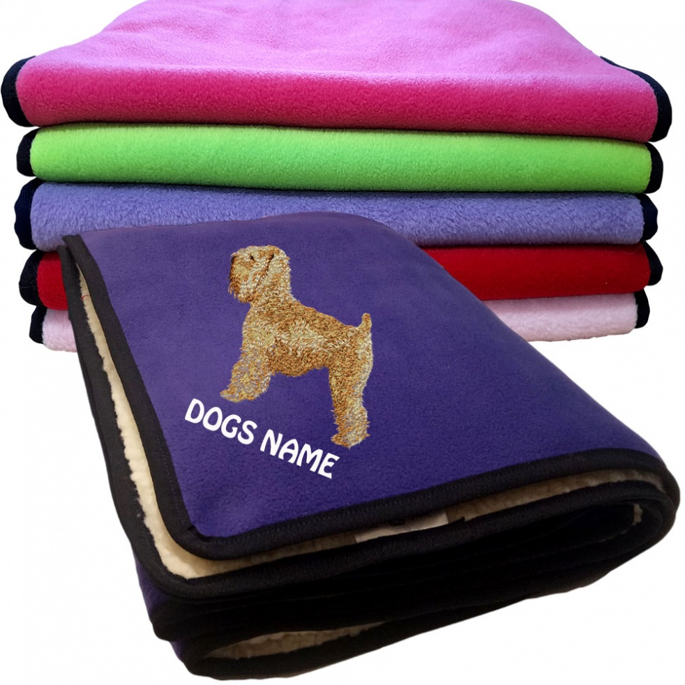 Irish Soft Coated Wheaten Terrier Personalised Dog Blankets  -  Design DJ242