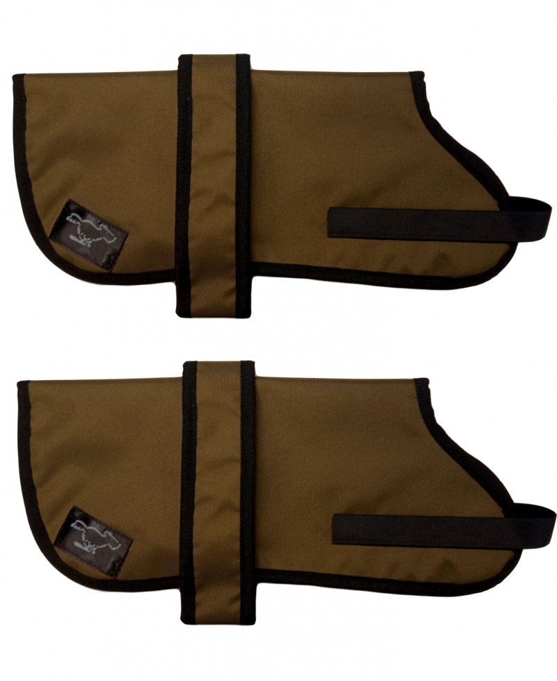 Border Collie Personalised Waterproof Dog Coats | Khaki