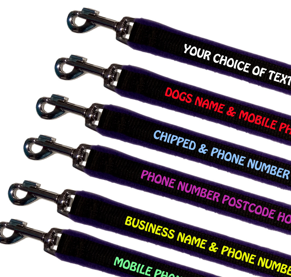 Personalised Dog Leads Fleece Lined - Royal Blue