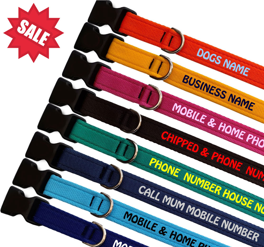 Personalised Dog Collars | Lightweight Webbing |Sale