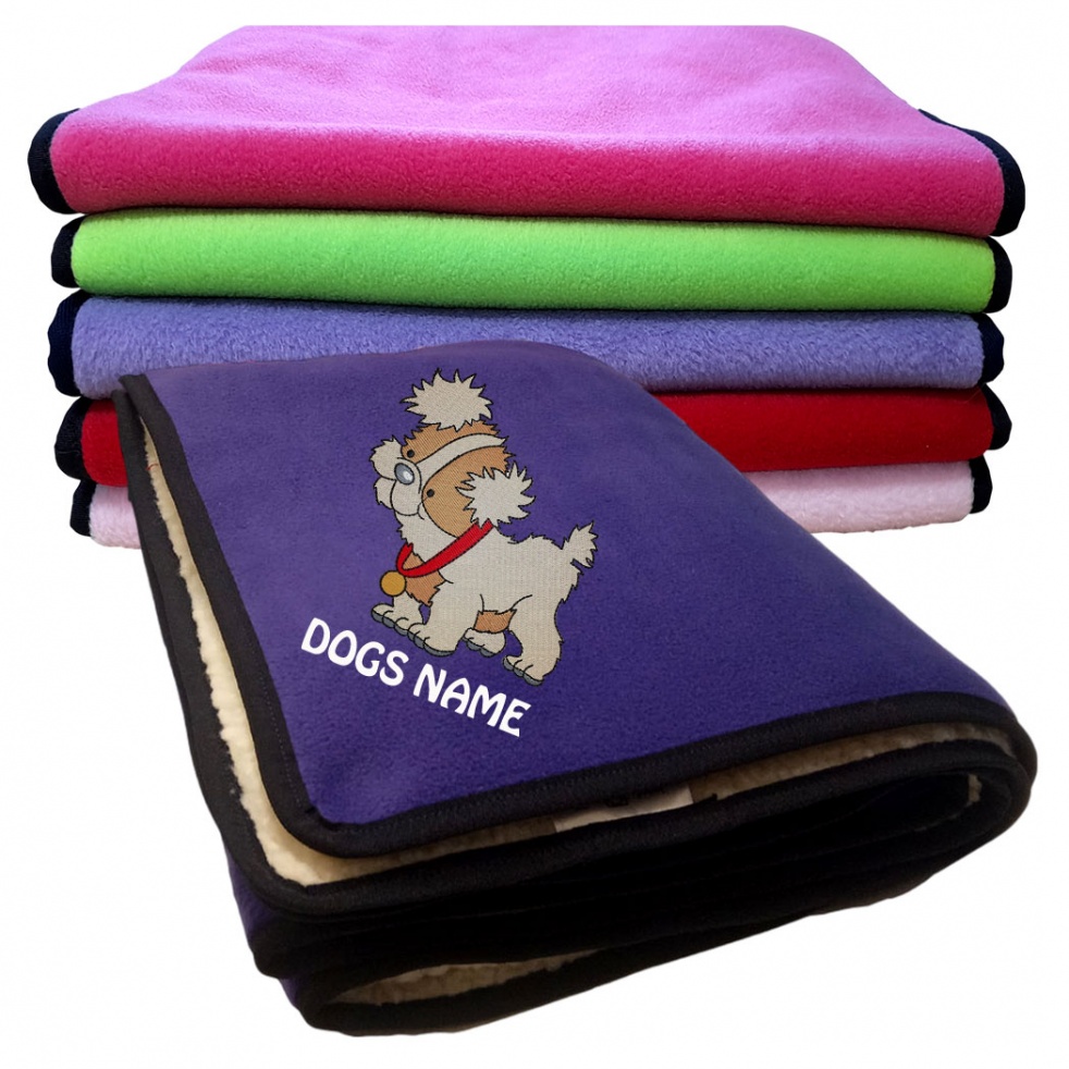 Personalised Dog Blankets Cute Dog Designs - Fido