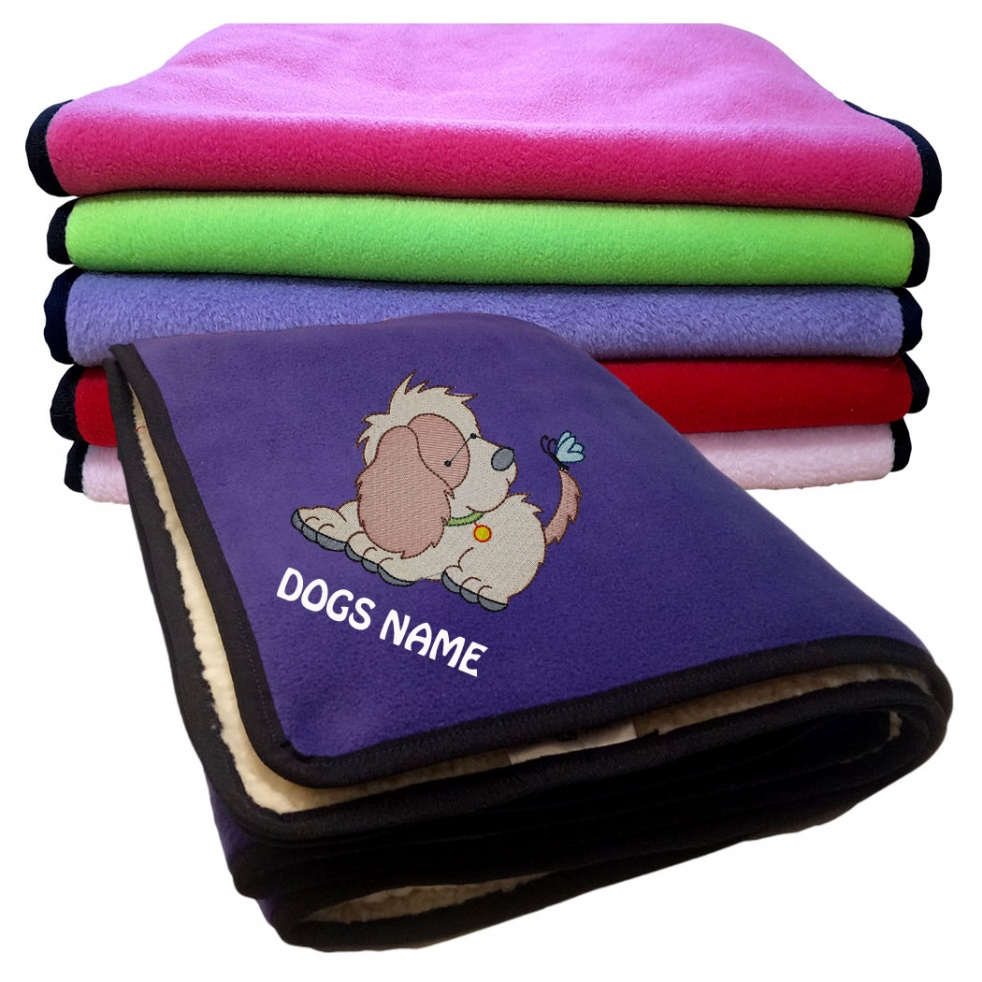 Personalised Dog Blankets Cute Dog Designs - Tinker