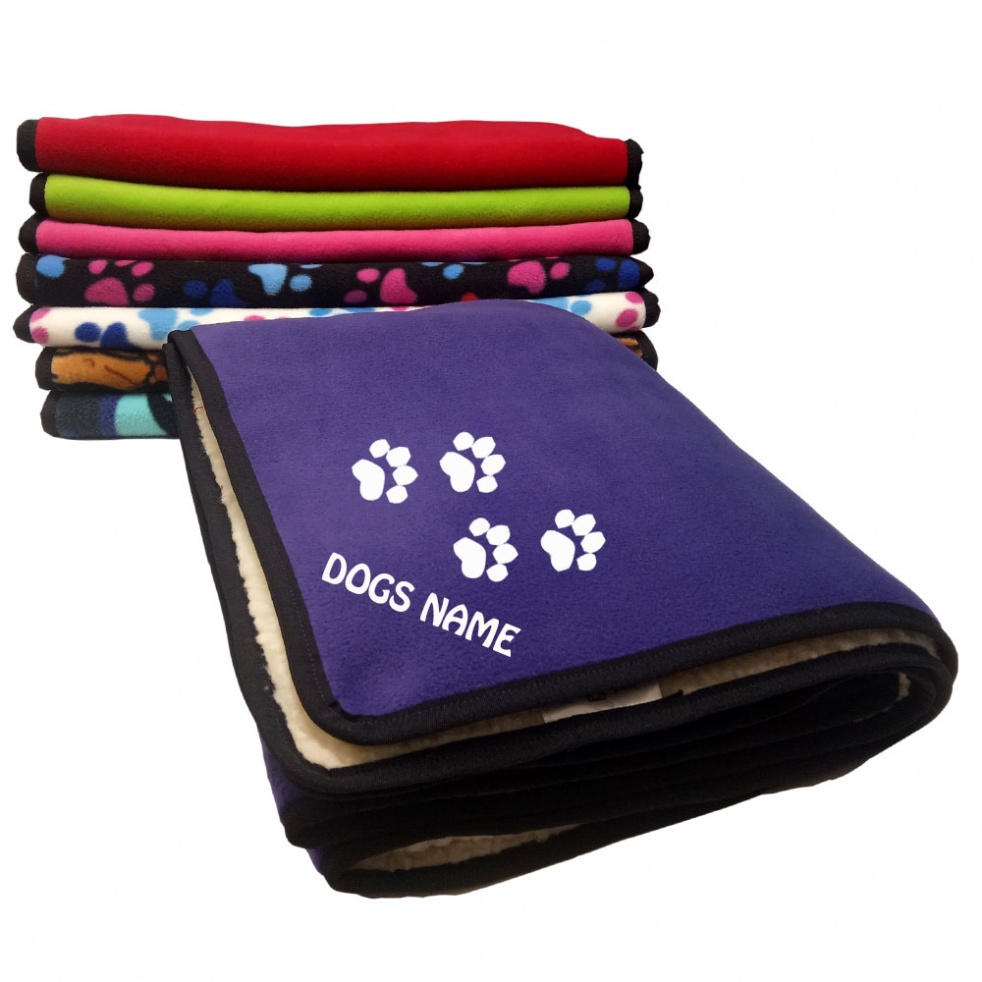Personalised Puppy Blankets - Various Fleece Colours