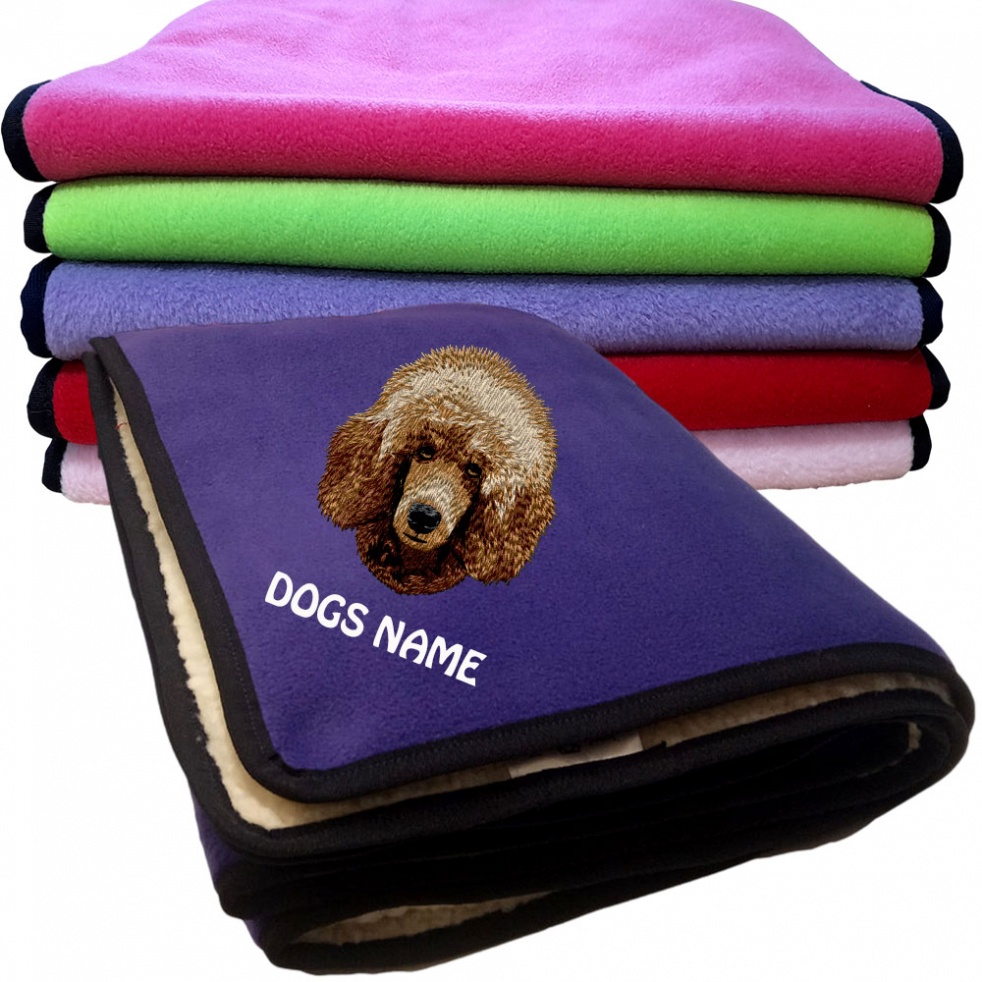 Poodle Personalised Dog Blankets  -  Design DJ861
