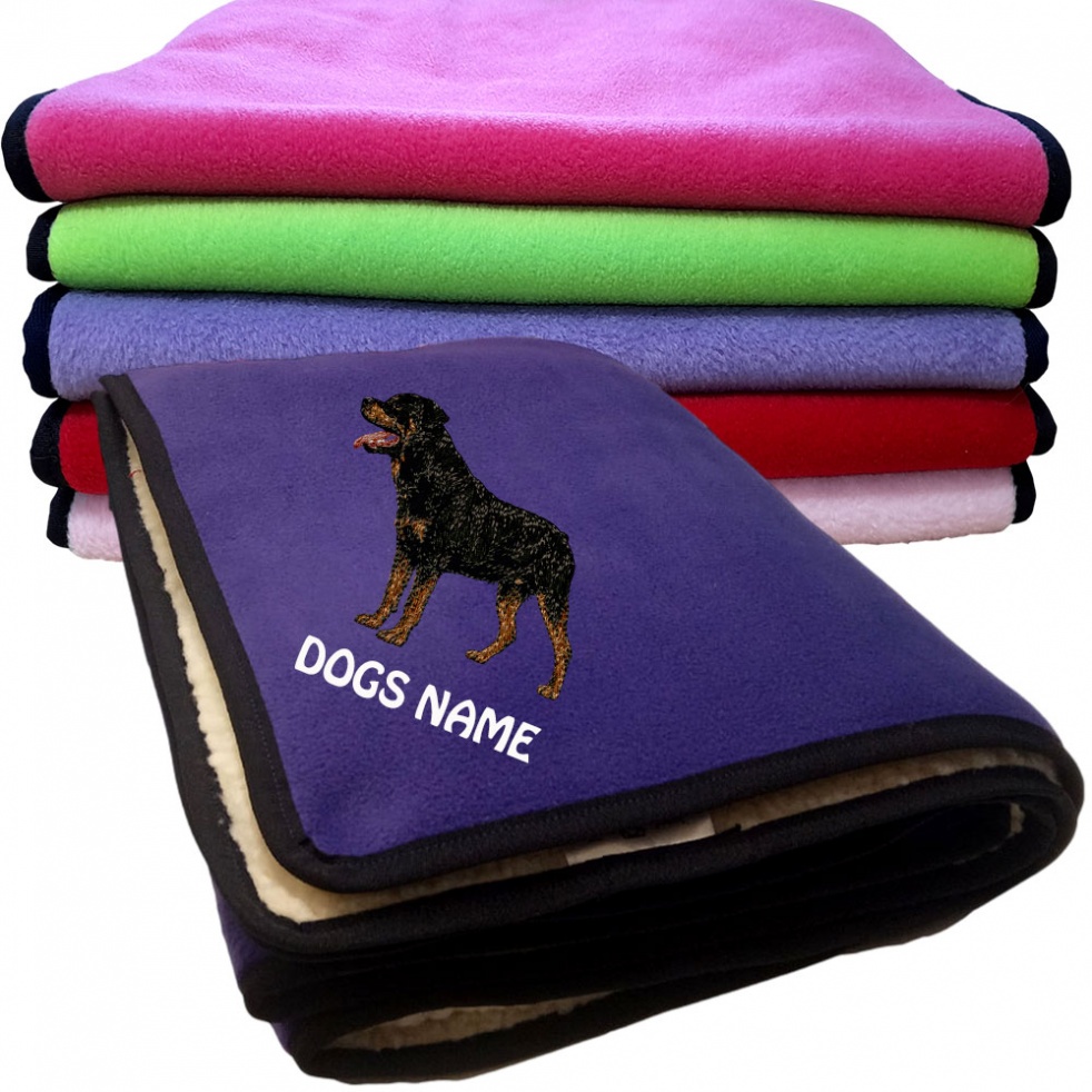 Rottweiler Personalised Dog Blankets  -  Design DV267