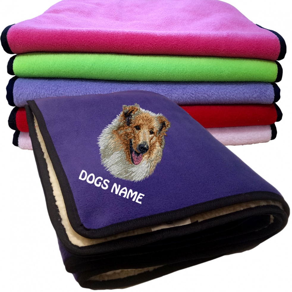 Rough Collie Personalised Dog Blankets  -  Design DT830