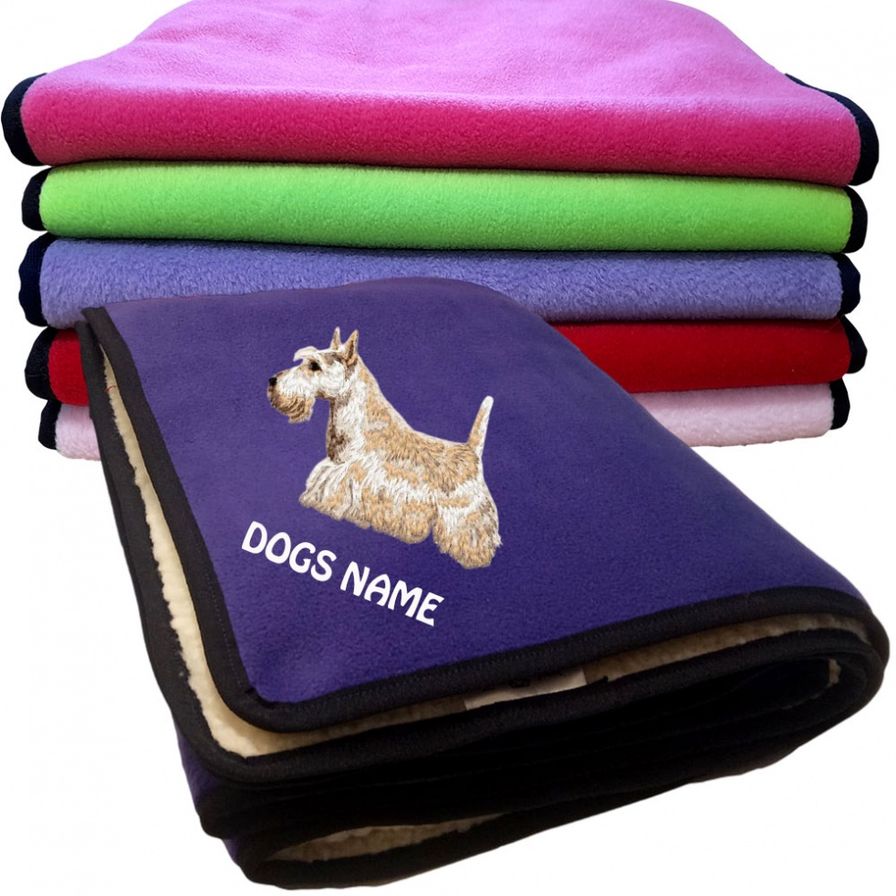 Scottish Terrier Personalised Dog Blankets  -  Design DM681 WHEATEN