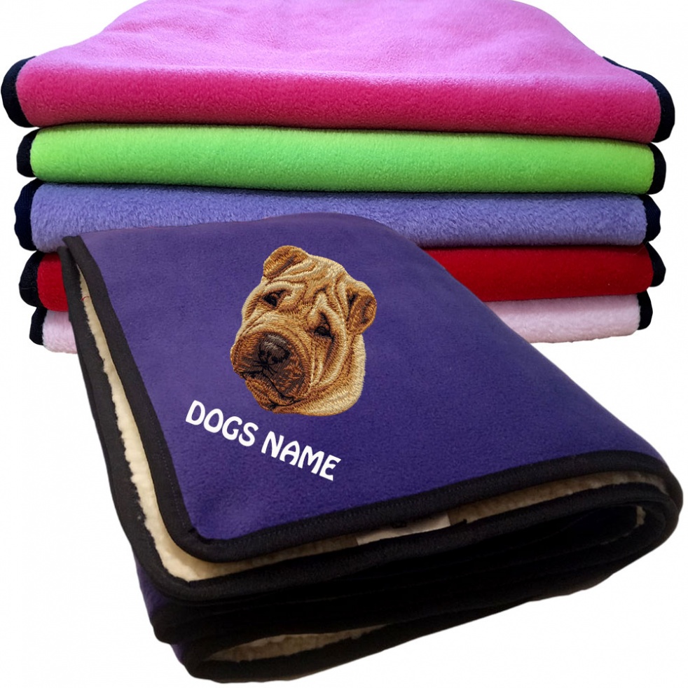 Shar-pei Personalised Dog Blankets  -  Design D77