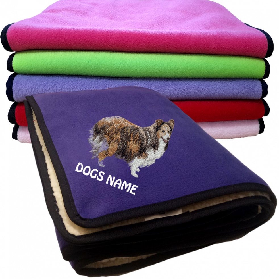 Shetland Sheepdog Personalised Dog Blankets  -  Design DV184
