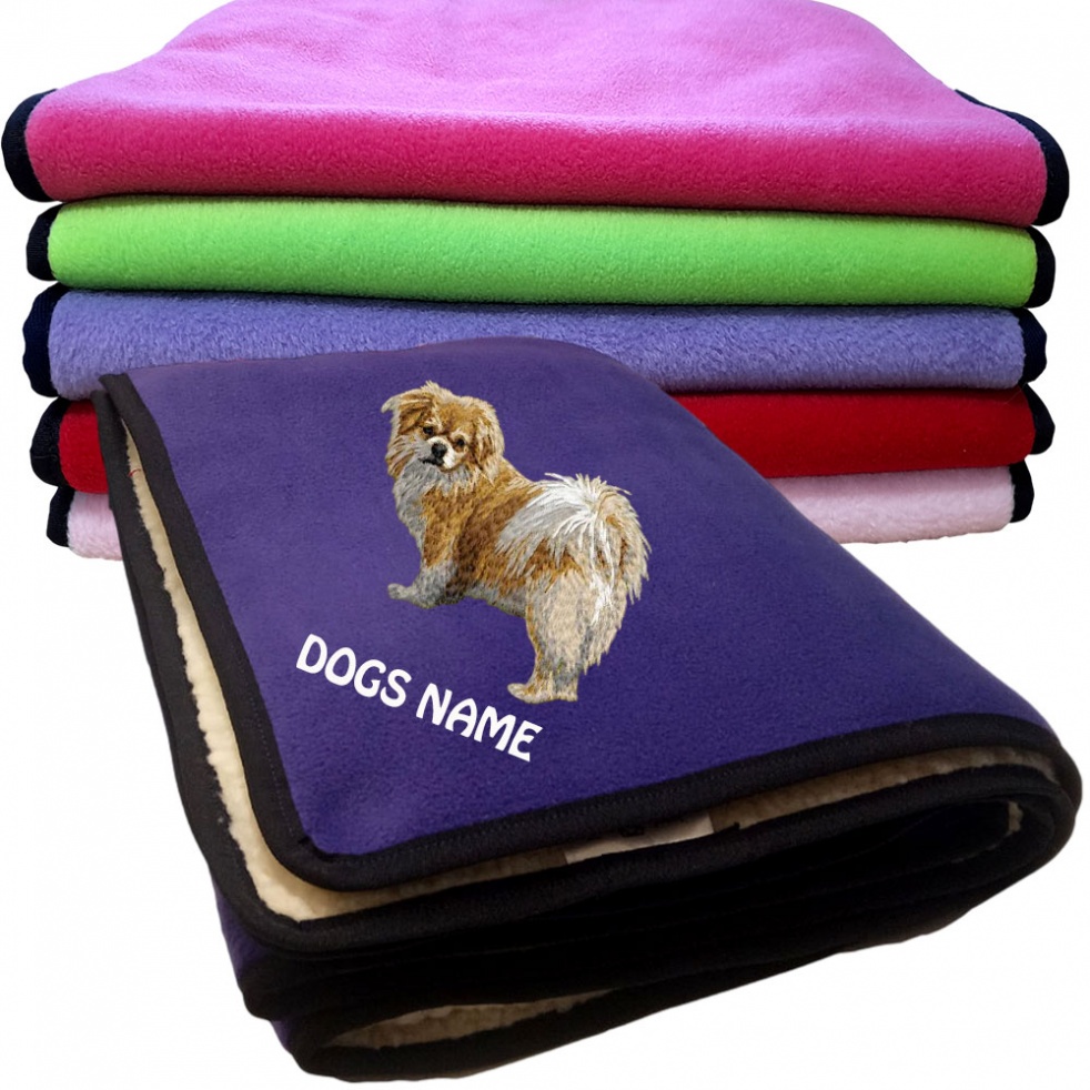 Tibetan Spaniel Personalised Dog Blankets  -  Design DD112