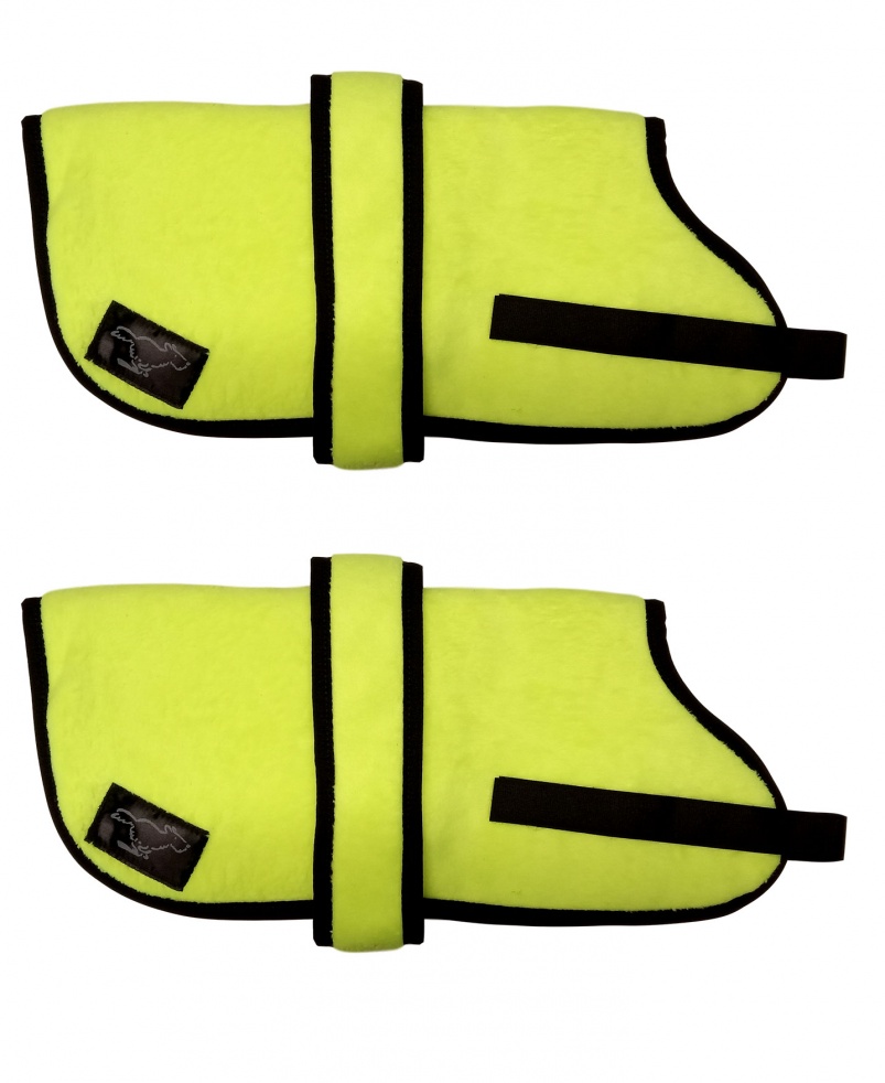 High Visibility Personalised Fleece Dog Coats - High Visibility  Yellow
