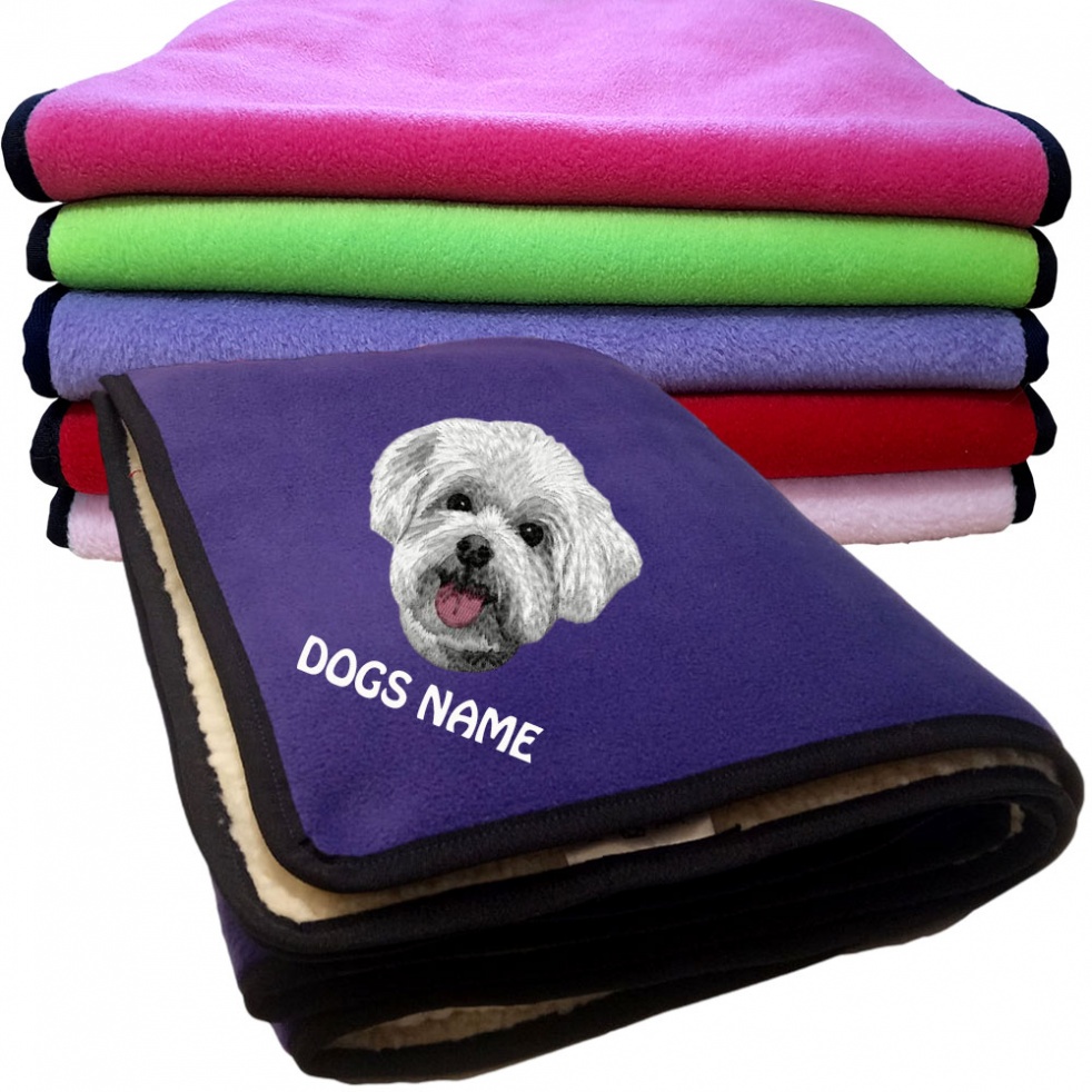 Maltese Personalised Dog Blankets  -  Design DM699