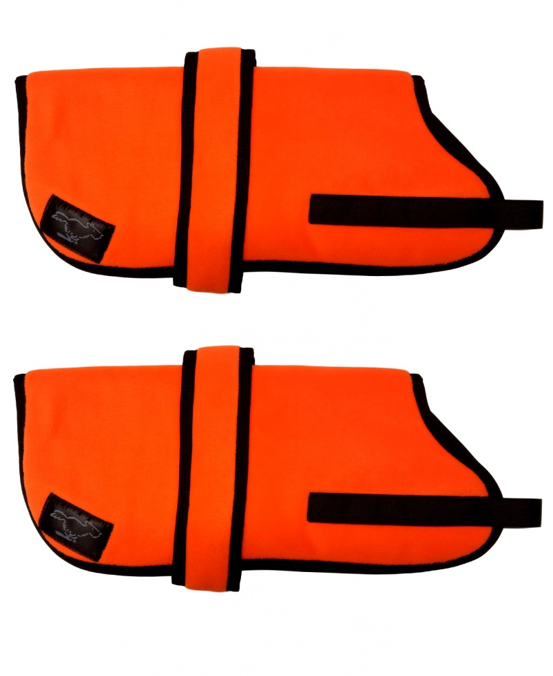High Visibility Personalised Fleece Dog Coats - High Visibility  Orange