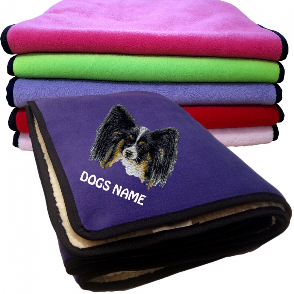 Papillon Personalised Dog Blankets  -  Design D151