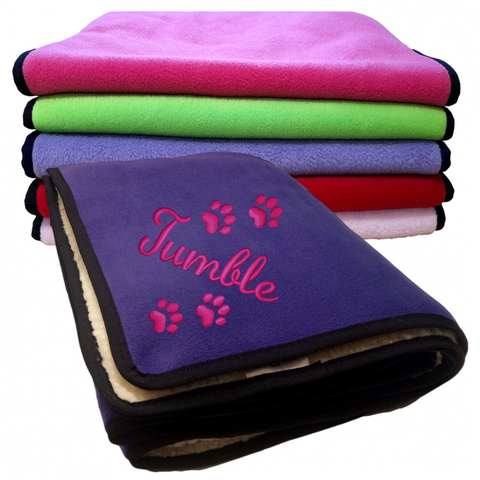 Affenpinscher Personalised Fleece Dog Blankets Snuggly Warm Name Paw Print Heart