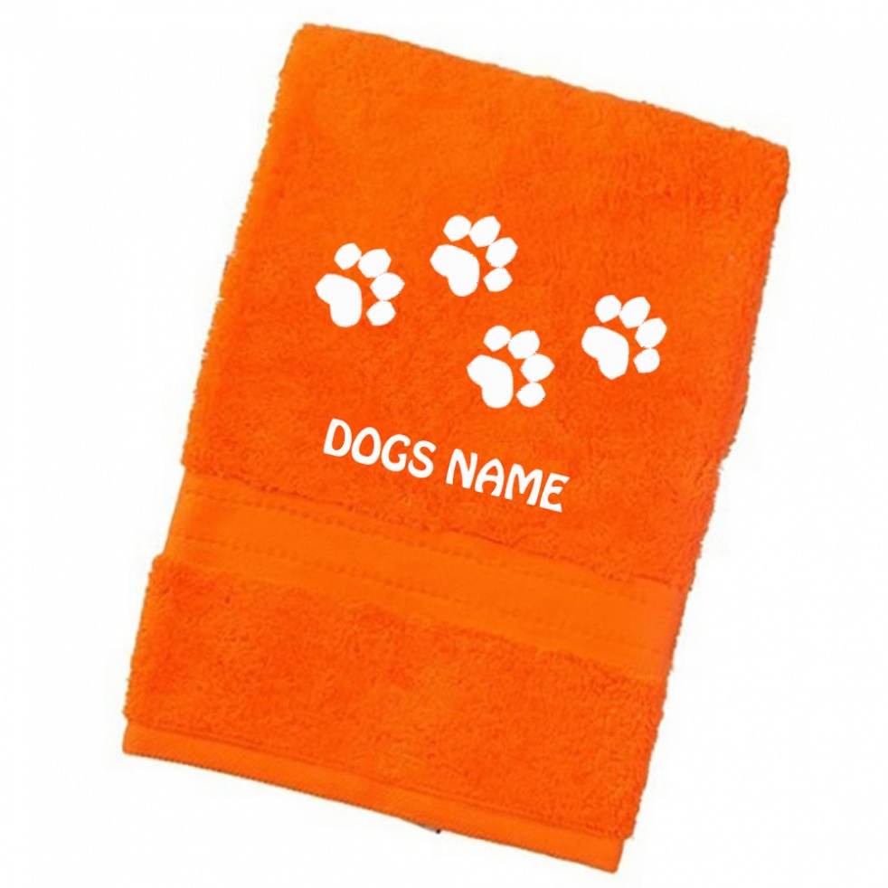 Personalised Paw Print Dog Towels Luxury Range Hand Towel