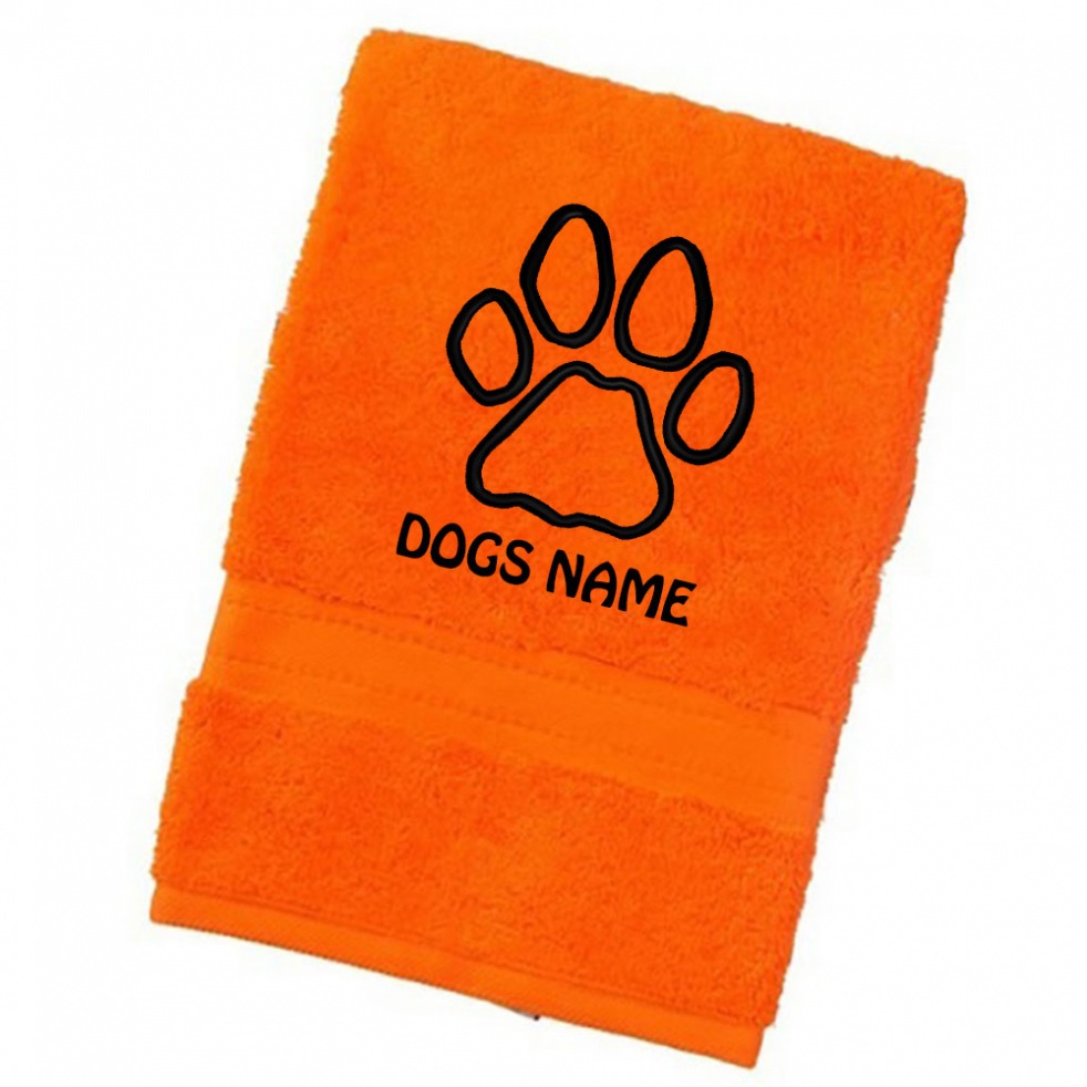 Personalised Paw Print Dog Towels | Luxury Range - Bath Towel