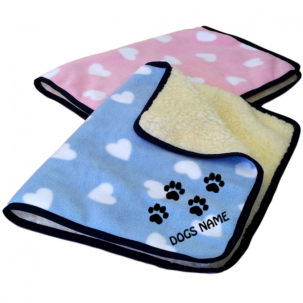 Personalised Dog Blankets  - Heart Design - Sale