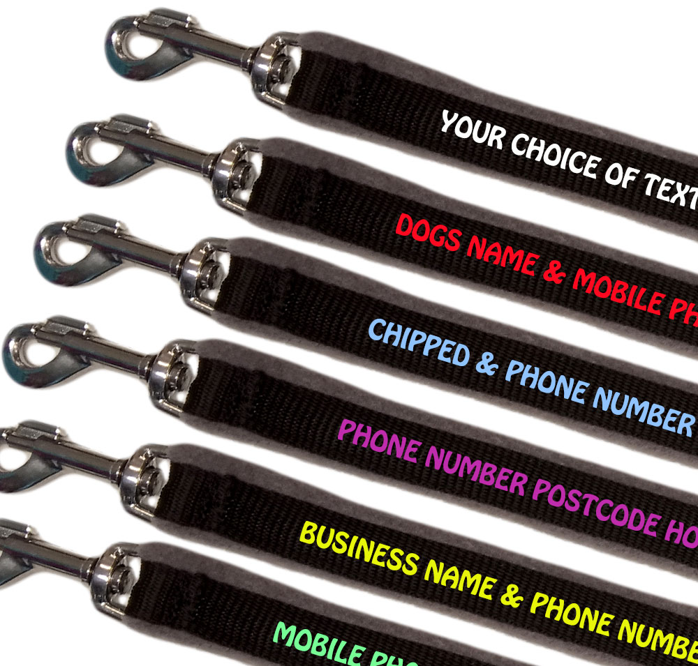 Personalised Dog Leads Fleece Lined - Grey