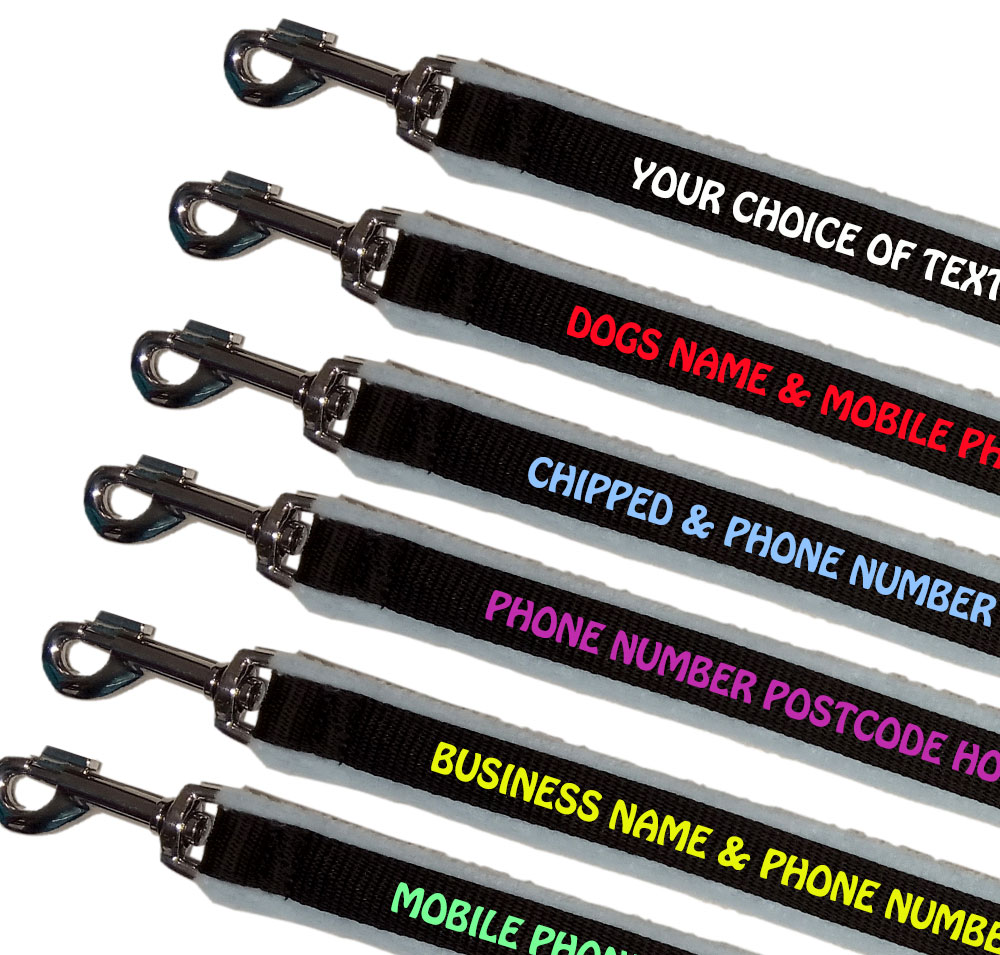 Personalised Dog Leads Fleece Lined - Light Blue